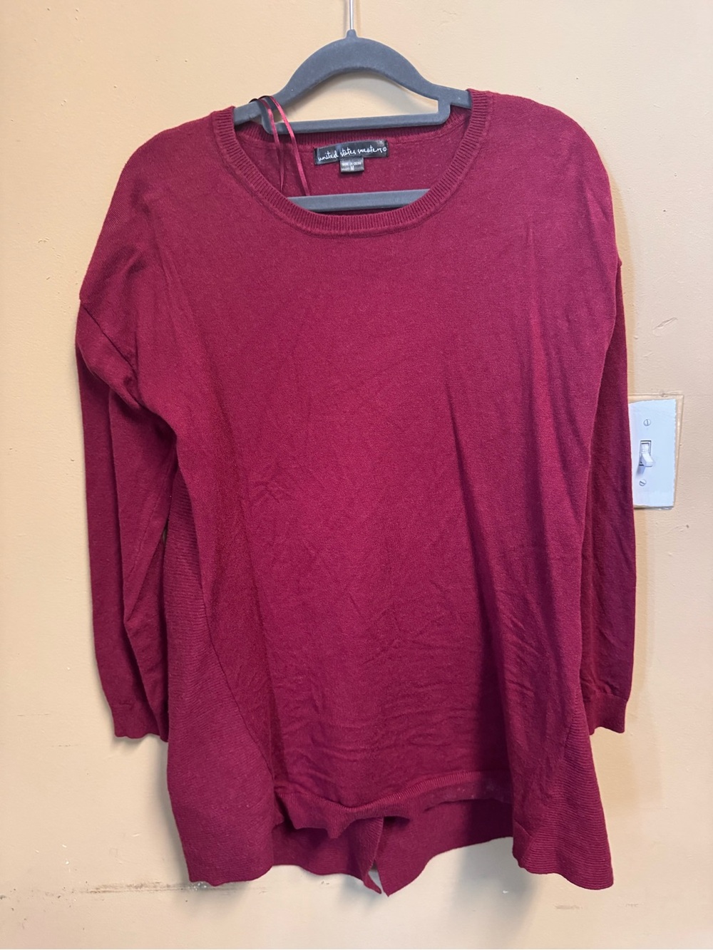 united states sweaters Women's Burgundy Crewneck Sweater